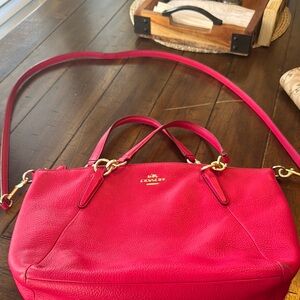 Coach Pink Crossbody Bag with Gold Hardware